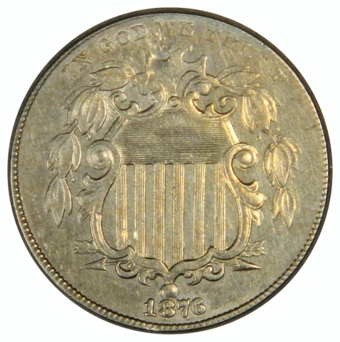 1876 SHIELD NICKEL ~ BOLD AU/BU SLIDER PRICED RIGHT! Cover