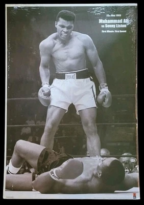 Vintage Muhammad Ali Large Poster Sonny Listen 24x36 Pyramid America Boxing Rare - Image 1 of 4