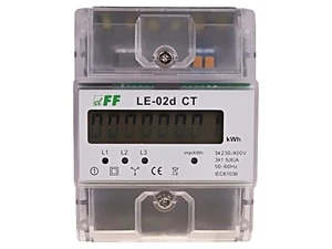 LE-02D-CT digital counter, DIN rail mounting, 3-phase, 4-wire LCD - Picture 1 of 1