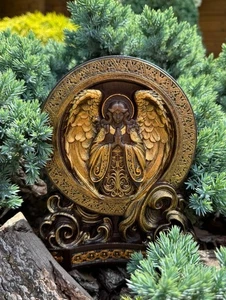 Guardian Angel wood figurine – handmade angel statue personalized gift - Picture 1 of 7