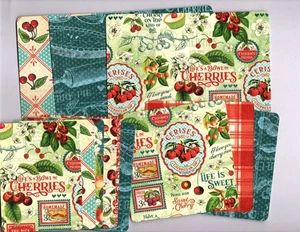 G45 LIFE'S A BOWL OF CHERRIES (12pk) TARJETAS DE BOLSILLO/EFÍMERAS HECHAS A MANO Doble Cara - Imagen 1 de 7
