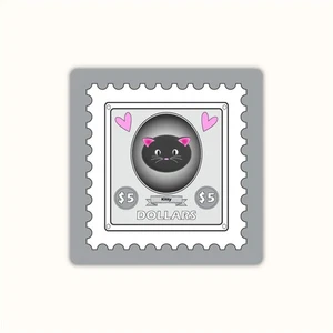 Schwarze Katze auf Stempel Vinyl Aufkleber entzückende Katze Sticker für Laptops Autos Flaschen - Bild 1 von 7