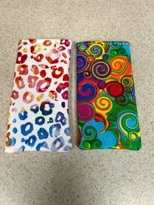 Sunglass / Eyeglass Fabric Cases - 2 Different Bold Bright Cases - Free Shipping - Picture 1 of 1