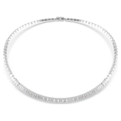 Swarovski Zirconia Matrix Necklace, Baguette Cut, White, Rhodium Plated 5727111 - Image 1 of 4