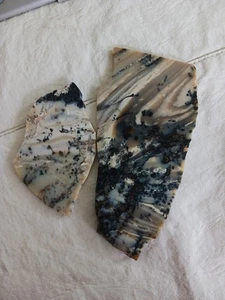 2 Pieces Plume Agate Slab Lapidary Stone Slice Cut Rock Unpolished 240g Total Wt - Picture 1 of 12