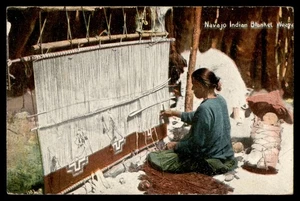 Postcard Navajo Indian Blanket Weave 1911 - Picture 1 of 2