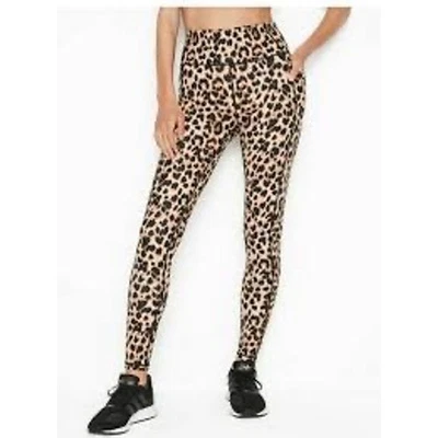 Leggings Victoria's Secret estampado de leopardo cintura alta bolsillos para mujer talla XS Foto 1 de 4