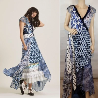 NUEVO AGOTADO Vestido Diane von Furstenberg Para Mujer Ava Bayas Marfil Multi Nuevo con Etiquetas XL Foto 1 de 4