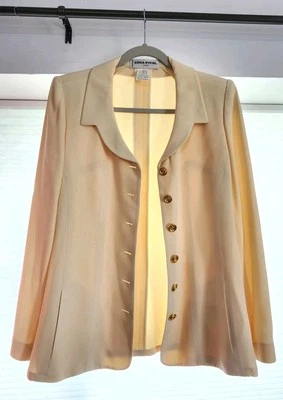 Sonia Rykiel Paris Size 42 Rayon Blend Blazer Career Jacket Neutral Ivory  - Image 1 of 4