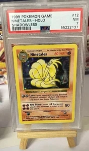 Pokemon Ninetales 12/102 Base Set Shadowless Holo PSA 7 Graded Card Rare UK - Picture 1 of 24