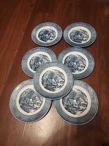 Royal Currier und Ives Speiseteller (7er Set) The Old Schrotmühle 10" - Bild 1 von 15