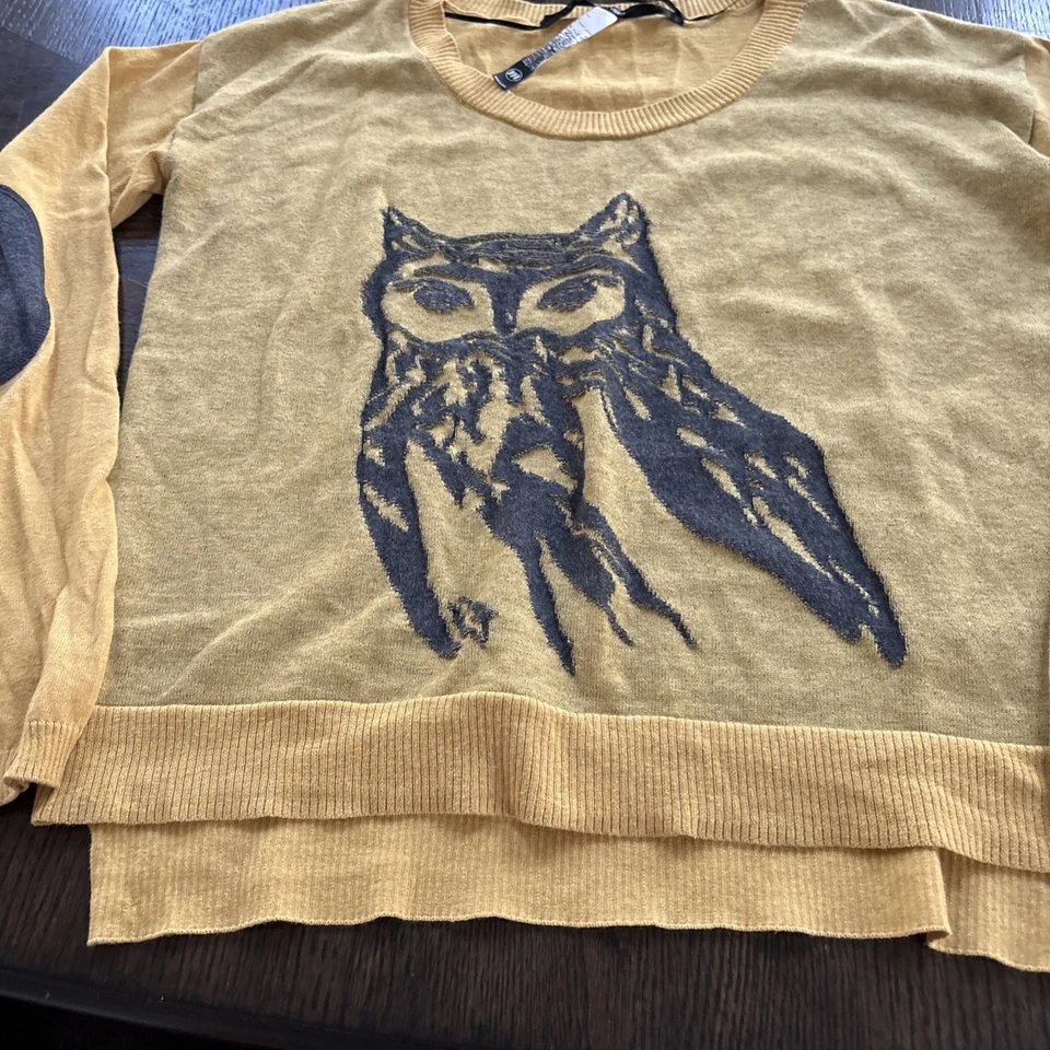 Suéter Kensie Gris Búho en Peso Ligero Amarillo Dorado - Talla M Mediano Halloween Foto 1 de 4