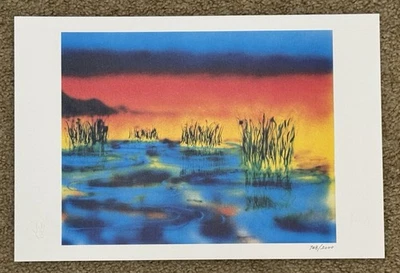 Póster litográfico Jerry Garcia humedales impresión artística Grateful Dead #748/1000 Foto 1 de 4