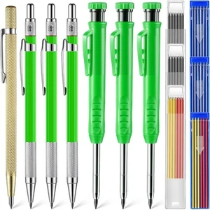 7 Pcs Carpenter Mechanical Pencil 2-In-1 Set with Solid Refills Carbide2208 - Picture 1 of 6