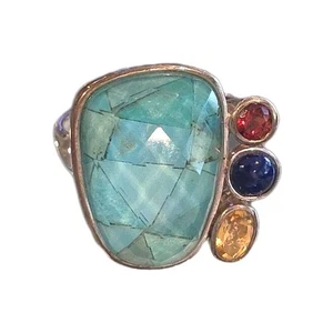 WHITNEY KELLY WK RING STERLINGSILBER MULTI-EDELSTEIN GRÖSSE 11 - Bild 1 von 6