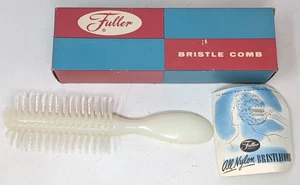 Neu Vintage Fuller #523 weiß Nylon Borsten Kamm Halbrund Bürste Haarbürstenbox - Bild 1 von 11