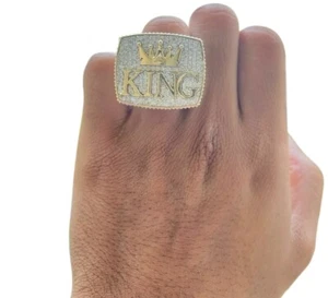 4 CT Genuine Moissanite Diamond customize statement Ring 14k two tone Filled FN - Picture 1 of 5