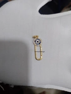 Beautiful Silver Diamond Blue Sapphire Clasp Lock,Handmade Lock Jewelry - Picture 1 of 2