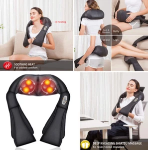 Electric Massager Shiatsu Shoulder Neck & Back Deep Tissue Kneading Health GIFTS - Picture 1 of 8