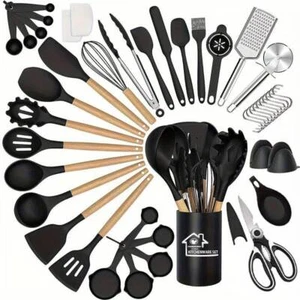 45 Piece Cooking Utensil Set Stainless Steel Heat Resistant Kitchen Gadget Tools - Picture 1 of 11