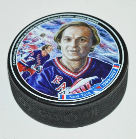 GUY LAFLEUR New York Rangers 1988-1989 HOCKEY PUCK Rare 2014 NHL Awards Back Cover