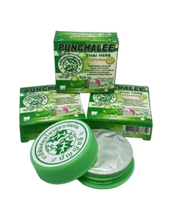 3 x 25g Punchalee Mint Herbal Toothpaste | Thai Fresh Formula | Fresh Breath - Picture 1 of 4