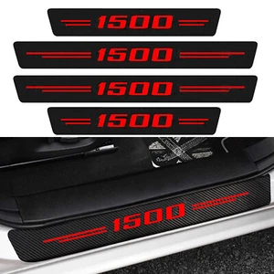 4X Protector de umbral de cubierta de placa de desgaste para umbral de puerta de cabina de fibra de carbono para Ram 1500 - Imagen 1 de 12
