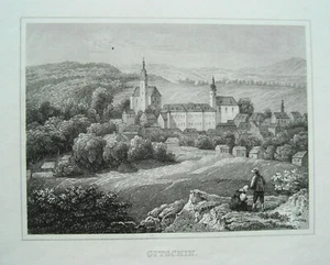 Gitschin Jicin Haradec Kralove Tschechien Ceska Republika alter Stahlstich 1842 - Bild 1 von 1