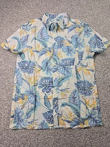 American Eagle Shirt Mens Medium NWT Blue Floral Short Sleeve Hawaiian Beach - Picture 1 of 14