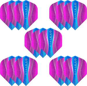 5 juegos (15) vuelos de dardos - gradas lúmenes de sílice - forma estándar n.º2 - rosa aguamarina - Imagen 1 de 4