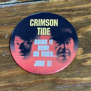Vintage The Crimson Tide Movie Promo Button Pin Denzel Washington Gene Hackman - Picture 1 of 4