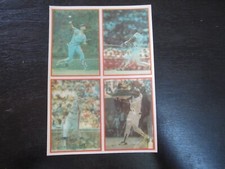 1986 Sportflics 4 Card Sheet Panel Dale Murphy Jim Rice Tony Gwynn Hernandez (M)