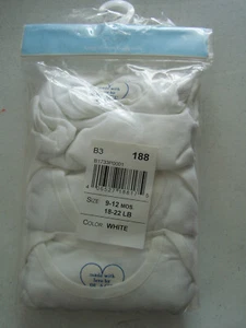 NWT The Children’s Place 9-12 Mo White Unisex Baby Bodysuit 3-Pack long sleeves - Picture 1 of 3