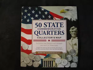 Complete P & D Uncirculated 50 State & Territories Quarter Collector's Map album - Picture 1 of 9