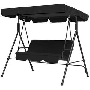 3-Seat Outdoor Patio Swing Chair with Tilt Canopy Cushion Stand for Patio Garden - Picture 1 of 9