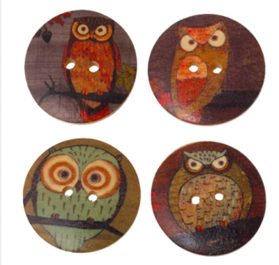 15 Holzknöpfe Eulenmotiv 3cm  2-Lochknöpfe Knöpfe nähen braun Kinderknöpfe Tiere - Bild 1 von 4