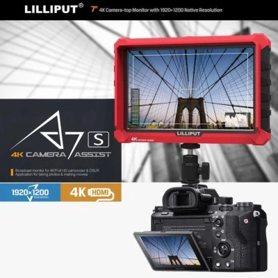 Lilliput A7s 7" 4K HDMI DSLR Mirrorless Camera field monitor Sony A7 A7R A7S II - Image 1 of 4