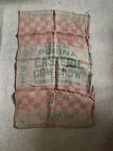 Vintage Parina eastern cow chow complete grain ration burlap bag, gunny sack - Picture 1 of 11