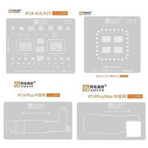 Plantilla Amaoe Reballing para iPhone 14 CPU Nand Flash Capa Media Malla de Acero - Imagen 1 de 10