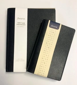 Filofax Heritage Compact negro agenda organizador cuero A6 A5 NUEVO - Imagen 1 de 8