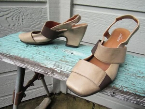 Audley London Slingback Pump Heel EU 39 Women's US 8.5 Taupe Beige Leather Used - Picture 1 of 12