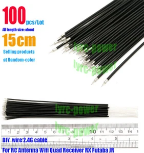 100Pcs DIY 15cm wire 2.4G cable For RC Antenna Wifi Quad Receiver RX Futaba JR - Imagen 1 de 12