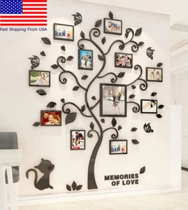 Decor Smart Love Family Tree Wall Decor Picture Frame Collage Removable 3D DIY - Picture 1 of 7