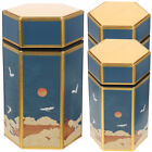 3 Pcs Storage Tin Can Mini Tea Canister Tinplate Jar Round Tube Office