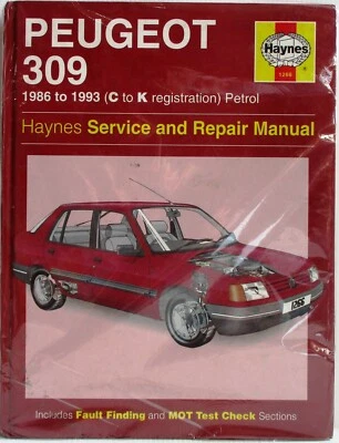 Haynes - Peugeot 309 / 1986 - 1993 (C-K Reg) Petrol Service & Repair Manual Used - Image 1 of 4