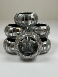 Silber Serviettenringe (8er Set) Elegant Rund Verspiegelt 2”x1” - Bild 1 von 5