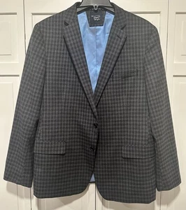 ORIGINAL PENGUIN Men Suit Jacket 46R Grey Checker Osmans Wool Blend Blazer NWOT - Picture 1 of 7
