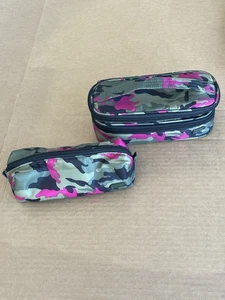 Lug Double Decker Travel Organizer Camo Green Pink Cosmetic Toiletries Jewelry - Picture 1 of 9