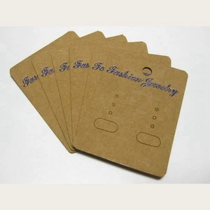 50 Kraft Paper Jewelry Earring Display Hanging Holder Cards 2"X2.6" Show Cards - Picture 1 of 8