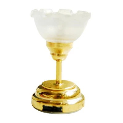 Scala 1:12 DollHouse Miniatura Bianca con Paralume a LED a Luce Calda a Soffitto - Immagine 1 di 4